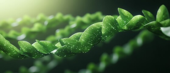 Leinwandbilder - Bio-Inspired Tech Visualization Green Leaf Circuitry with Ambient Glow - IT Industrys Nature-Inspired Innovation for Sustainable Design and Digital Aesthetics