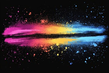 Aufkleber - Vibrant explosion of color creating a striking visual effect against a black background