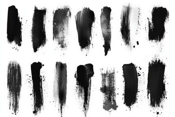 Aufkleber - Brush strokes in black and white texture for artistic backgrounds and graphic design projects