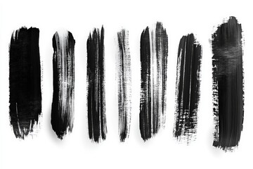 Poster - Brush strokes in various textures and thicknesses suitable for artistic backgrounds and designs