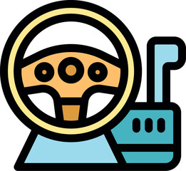 Poster - steering wheel and gear shift offering immersive control for racing video games, enhancing the thril