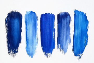 Aufkleber - Vibrant shades of blue paint applied on a canvas showcasing artistic expression and color gradients