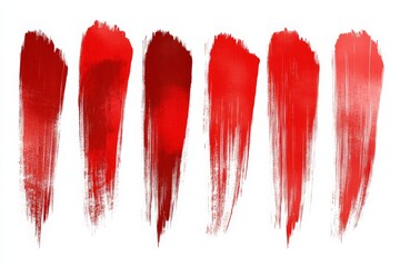 Aufkleber - Various shades of red paint strokes displayed on a white background for artistic inspiration and color selection