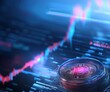© Vergiliy - Bitcoin cryptocurrency coin with price chart background, digital finance concept, market trends, investment opportunities, blockchain technology, copy space for text