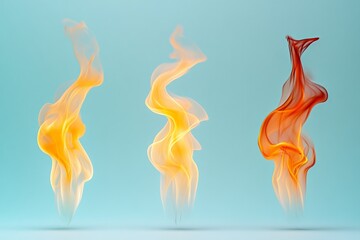 Aufkleber - Colorful display of abstract smoke shapes in vibrant hues against a soft blue background