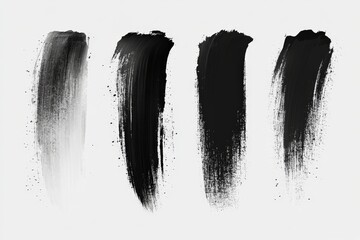 Aufkleber - Brush strokes showcasing various shades of black and gray, artistic texture for creative projects and designs