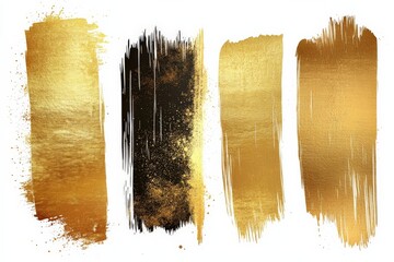 Aufkleber - Abstract golden brush strokes showcasing artistic textures and patterns for creative design themes