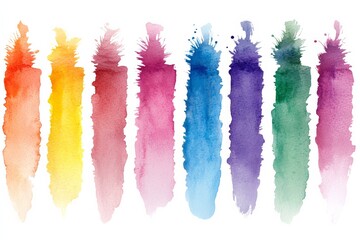 Poster - Colorful watercolor strokes create vibrant patterns for artistic projects and designs
