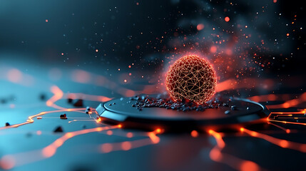 Poster - Dynamic pulses of electric energy creating intricate patterns digital realm 3d visualization abstract environment close-up perspective innovative concepts