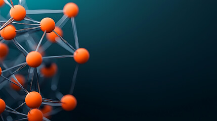 Poster - dynamic molecular structure visualization abstract laboratory digital artwork dark background close-