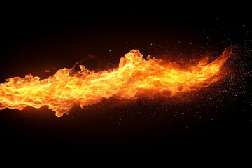 Aufkleber - Vibrant flames dance through the darkness, illuminating the night sky with fiery colors and intense energy