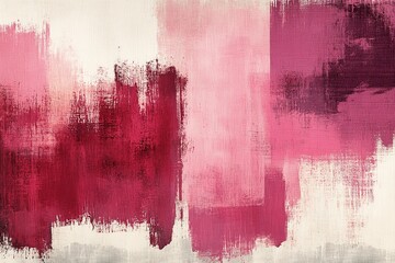 Aufkleber - Bold abstract artwork featuring shades of pink and red with textured brush strokes on a light background