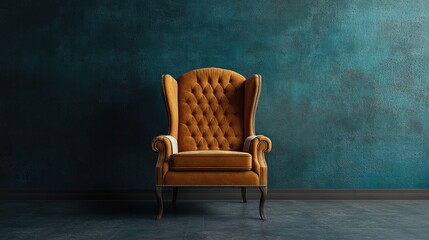 Upholstered chair with protective armrest covers neatly placed.