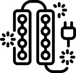 Poster - Electric extension cord ensuring convenient power distribution with glowing indicators confirming active electricity supply