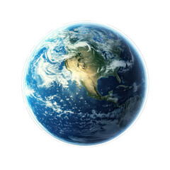 Wall Mural - earth globe, space view, clouds, continents, transparent background, environmental use (2)