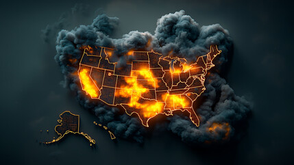 Poster - Economic and industrial insights united states infographic dynamic environment aerial view data visualization