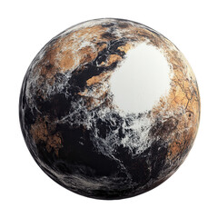 Wall Mural - Exoplanet, dark oceans, ice cap, space, 3D render, science