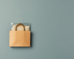 Aufkleber - Minimalist Data Access Unlocked Padlock and Transparent Folder on Gray - Modern Information Exchange and Sustainable Office Design
