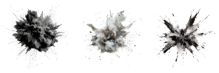 Poster - Explosive bursts of smoke and debris create dynamic visual impact in dramatic effects