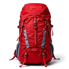 Wall Mural - Red rucksack or backpack isolated on white background