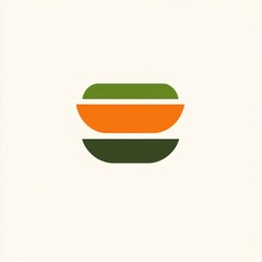 Poster - Abstract bowl, layered design, food concept, minimal background, website icon
