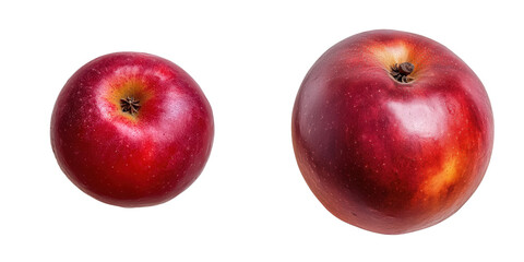 Aufkleber - Different sizes of red apples on a white background highlighting natural variations in fruit