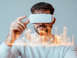 Poster - Virtual Metropolis Design Middle Eastern Architect in XR Workspace with VR Interface - Enhancing Interactive Urban Planning and Modern Architecture for Business Innovation