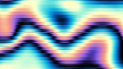 Fototapete - Animation loop technology multicolored gradient horizontal stripes lines wave animation. Loop gradient background
