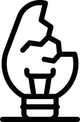 Poster - broken light bulb is symbolizing a lack of ideas, a creative block, or a problem solving challenge
