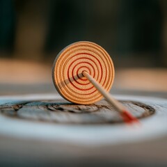Aufkleber - Sustainable Wooden Target with Precise Arrow Minimalist Design for Modern Marketing and Professional Focus Training - Eco-Friendly Material in Business Development Tools