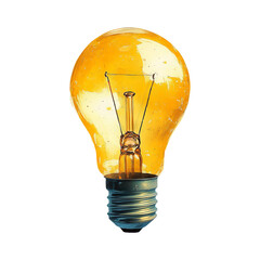 Wall Mural - Vintage Light Bulb Design Isolated on Transparent Background