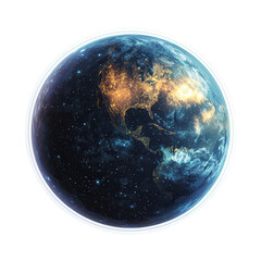 Poster - Night Earth globe, space background, digital art, environmental awareness