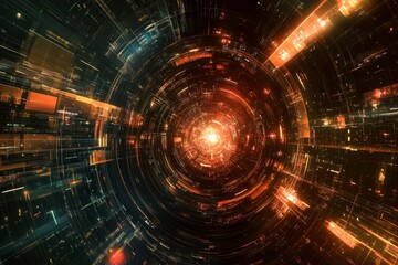 Fototapete - Abstract technology digital hi tech background.