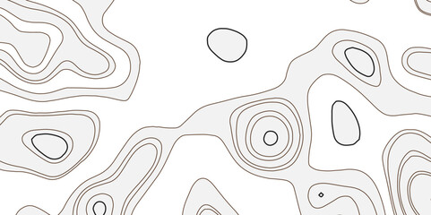 Poster - abstract world map with black and white ariel view contour wave line style world map top view. topog