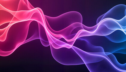 Poster - Colorful abstract fluid wave pattern on dark background, visual energy