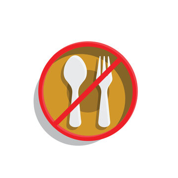 Ramadan icon. vector prohibited from eating and drinking on a white background. event, fasting time, time, fasting. simple 3d design style
