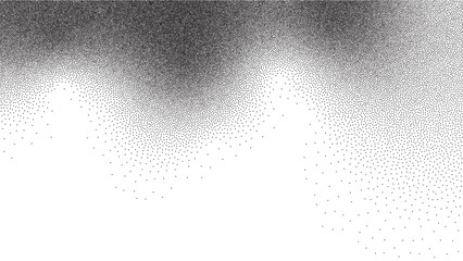 Poster - Grain noise gradient on transparent background. Abstract halftone dots particles wave pattern. Vector illustration 