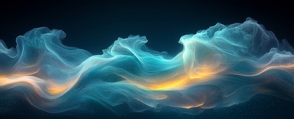 Aufkleber - teal blue green black color gradient background with a grainy texture effect, dark technology abstra