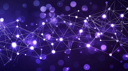 Poster - Digital technology background with network connection dots and lines, perfect for a futuristic presentation design in 3D