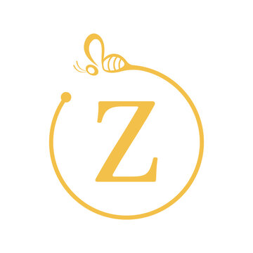 Bee Logo combine with letter Z vector template
