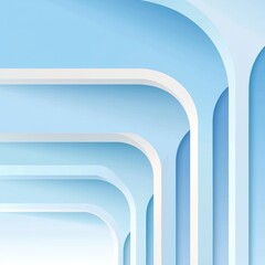 Poster - Modern Abstract Architecture with Layered Paper Arches and Soft Blue Tones