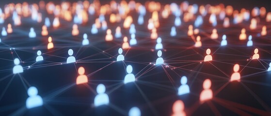 Poster - Abstract representation of interconnected people in a network
