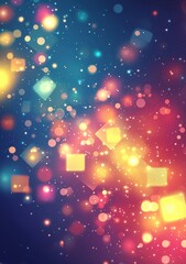 Poster - a vibrant digital abstract pattern featuring squares, lines, and rectangles. this business card show