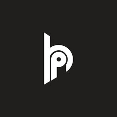 Fototapete - Modern lowercase letter HP or PH creative initial logo design, minimal stylish illustration vector design template inspiration and branding identity.