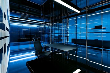 Poster - The background is intentionally blurred in a modern office layout, highlighting an open space dedicated to design