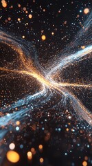 Poster - Dynamic flow of digital data abstract space visual representation colorful streams and particles cosmic environment futuristic concept
