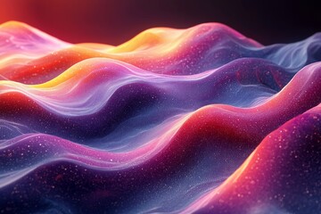 Wall Mural - Abstract dark background with glowing waves. Technology: hi-tech futuristic template design