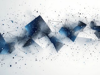 Poster - blue, grey, and black geometric abstract banner. hi-tech modern background design