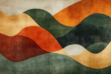 Poster - Abstract waves of color create a warm and inviting atmosphere with rich tones and fluid shapes in a modern design