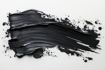 Aufkleber - Black paint stroke on a textured surface showcases creativity and artistic expression at a studio
